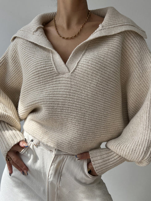 'Fable' Winged Sleeve Sweater - Celes Fashion